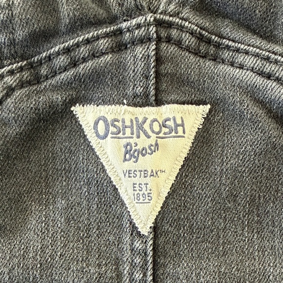 OshKosh Size 7 Black Denim Overall Shorts - Picture 6 of 9